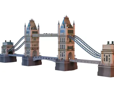 Tower Bridge London Low-poly 3D model