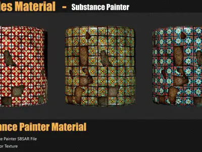 15 Stylized Tiles Materials In Substance Painter Texture