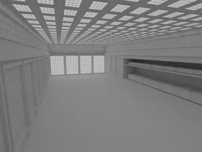 Japanese training dojo no material 3D model