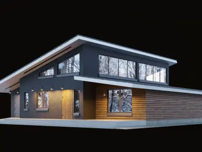 Modern cottage 3D model