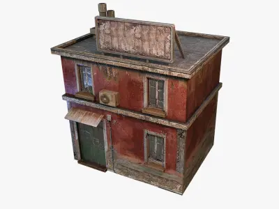 House Geto Construct Low Poly Low-poly 3D model