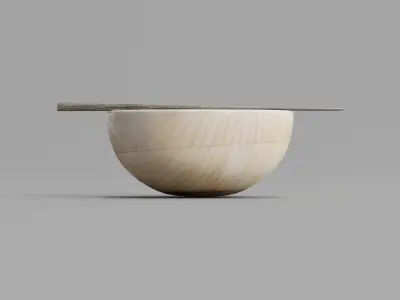 Wooden bowl with chopsticks Free 3D model