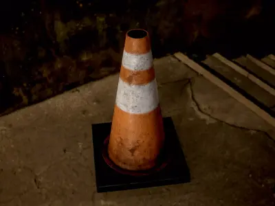 Road-Construction Cone Low-poly 3D model