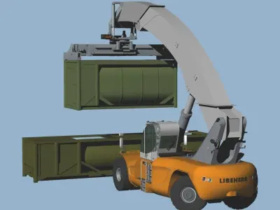 Reach Stacker LRS-645 3Way posed set 3D model