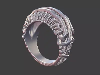 bioorganic giger style ring  v3 3D print model
