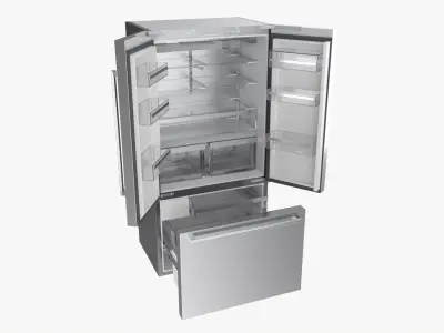 Fridge-freezer Bosch KFF96PIEP Doors Open 3D model