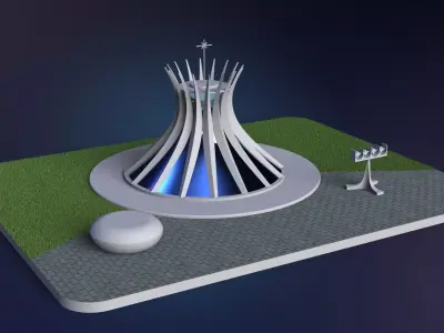 Catedral de Brasilia - 1 by 500 Scale - READY FOR 3D Print 3D print model