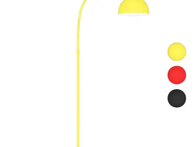 Domed Living Room Floor Lamp Metal 3D model