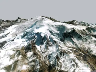 Mountain landscape Elbrus 3D model purchase
