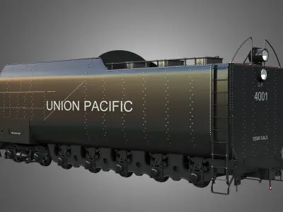 Coal Wagon - Big Boy 4014 - Steam Locomotive 3D model