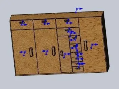 cupboart wooden cabinet with arrows 3D print model