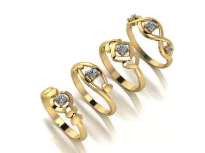 Women Rings 3D print model