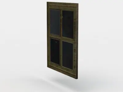 Window old with metal frame Low-poly 3D model