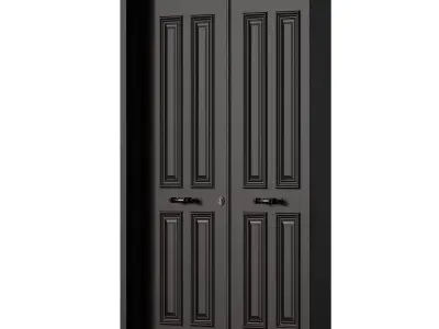 Entrance doors Wooden classic double door 3D model