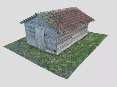 Wooden swiss barn 8k scan 005 3D model