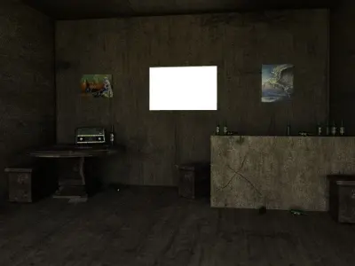 Bar abandoned Low-poly 3D model