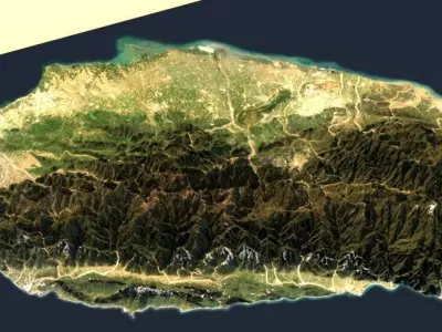 TAIWAN MAIN ISLAND 3D Terrain  Topography MAP 3D model