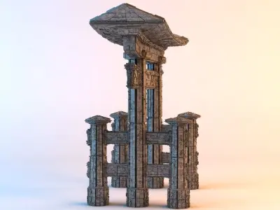 Sci-Fi Shapes - The Torii Low-poly 3D model