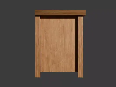 Rustic Farmhouse TV Stand with Barn Doors Low-poly 3D model