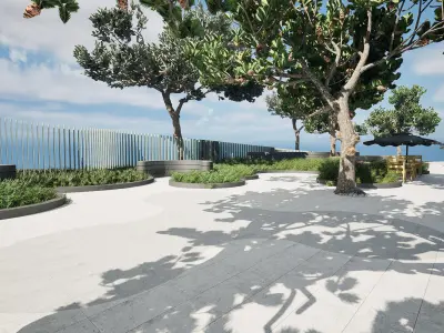 Realistic Park 3D Scene Low-poly 3D model