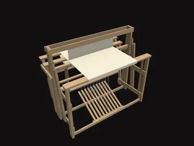 Medieval Floor Loom Trap Low-poly 3D model