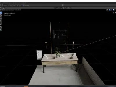 Brickwall bathroom 3D model