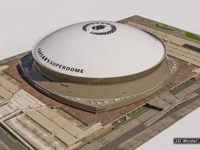 Caesars Superdome - New Orleans USA Low-poly 3D model