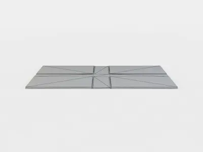 Road crossing Low-poly 3D model