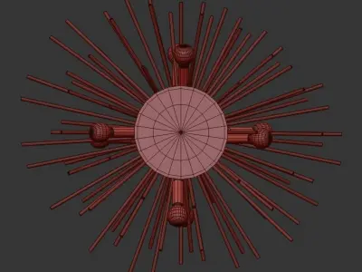 ZANADOO gold starburst chandelier 3D model