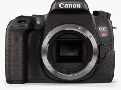 Canon EOS T6s DSLR camera Low-poly 3D model