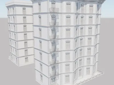 New York City Apartment Building 05 THREEDEE INC Low-poly 3D model
