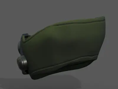 Gas mask respirator scifi futuristic 3d model  Low-poly 3D model 4