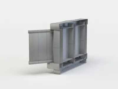 Window wooden box Low-poly 3D model