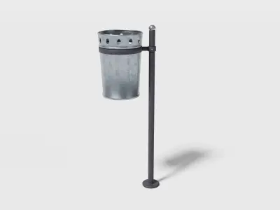 Street waste basket Low-poly 3D model