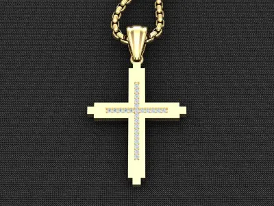 Cross Light Gold 3CP091 3DM STL 3D model