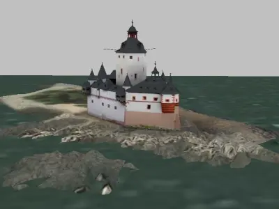 Pfalzgrafenstein Castle Germany lowpoly 3d model Low-poly 3D model