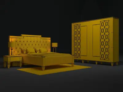 BED MODEL 3 bedroom set 3D model