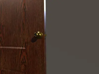 Simple interior door Low-poly 3D model
