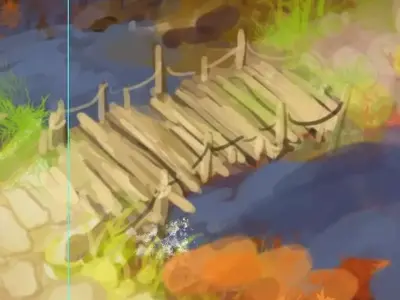Field - Wooden Bridge 52 3D model