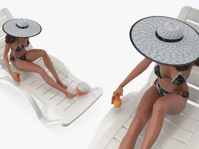  Woman Sun Lounger Bluetooth Speaker 