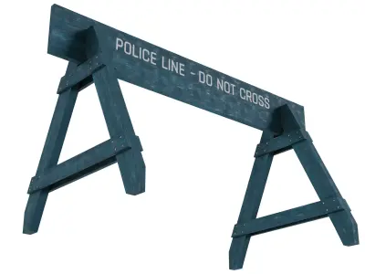 Police Crowd Barrier Low-poly 3D model