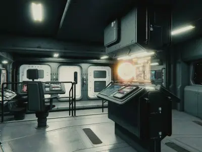 Starship Command Center PBR High Poly 2 3D model