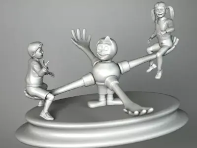 ROCKER 2 boy and girl on seesaw 3D model