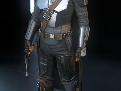 Mandalorian Realistic 3D Model Low Poly star wars armor Low-poly 3D model