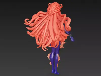 Female Fish Creature 3D Model Low-poly 3D model