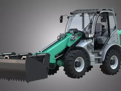 Loader KL80-8T  with Silage Cutter - Front Loader 3D model