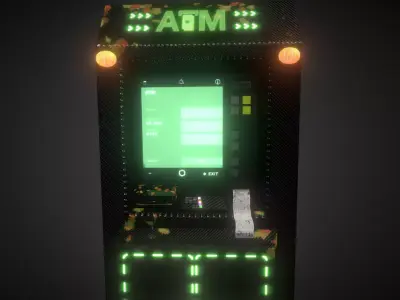 Cyberpunk ATM  Halloween Edition  Low Poly Game Ready Model Low-poly 3D model