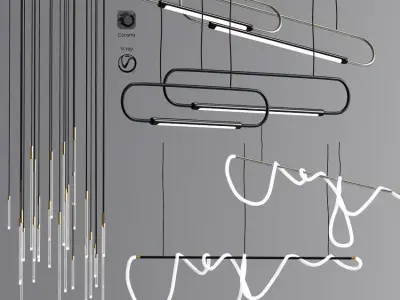 Modern Ceiling Suspension Hanging Pendant 3D model