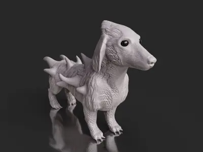 Cute Sci-Fi Alien Dog 3D print model