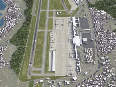 Caracas Airport  Low-poly 3D model